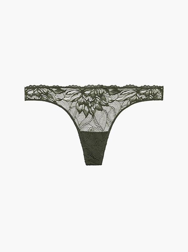 Calvin Klein USA Seductive Comfort Womens Thong Olive 8609241-WU